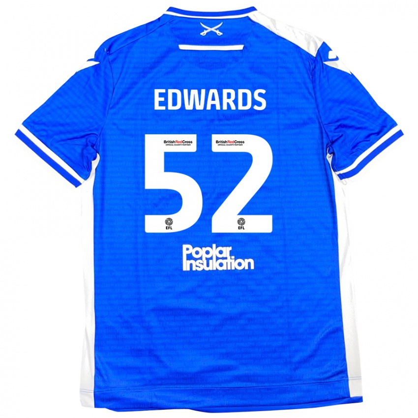 ילדים Max Edwards #52 כחול לבן ג'רזי ביתית 2024/25 חולצה קצרה