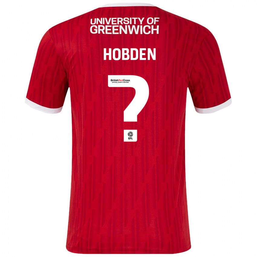 ילדים Ollie Hobden #0 אדום לבן ג'רזי ביתית 2024/25 חולצה קצרה