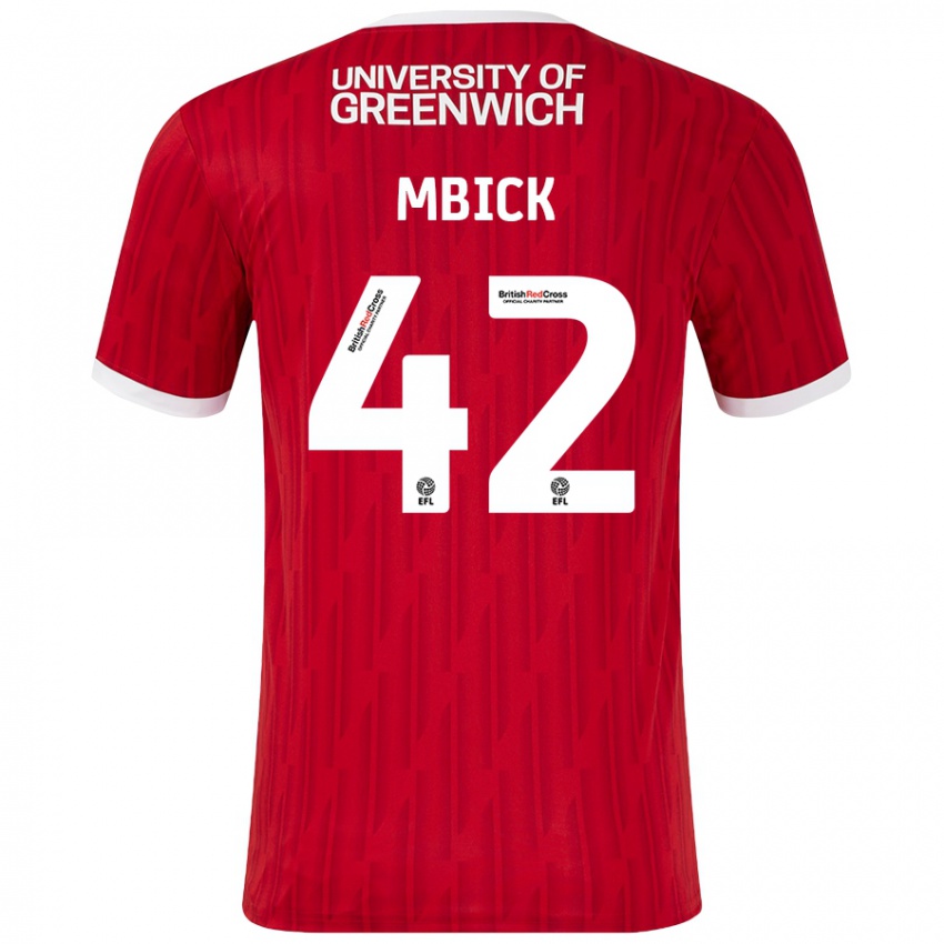 ילדים Micah Mbick #42 אדום לבן ג'רזי ביתית 2024/25 חולצה קצרה