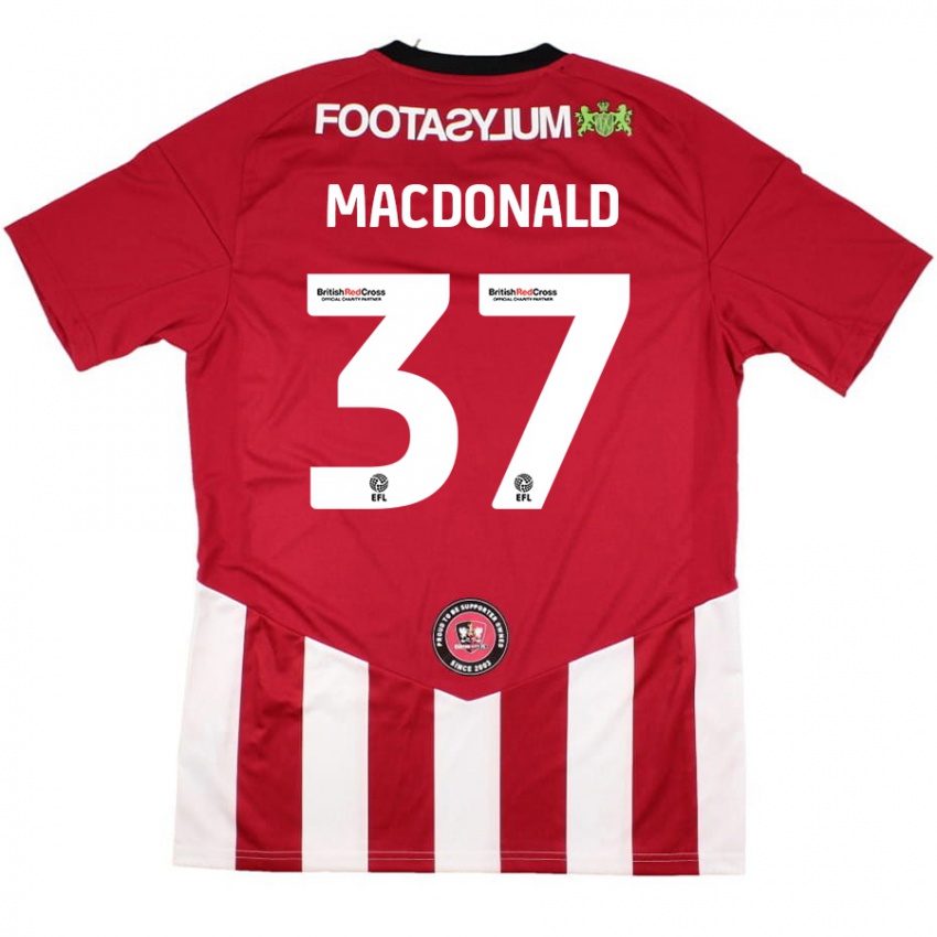 ילדים Shaun Macdonald #37 אדום לבן ג'רזי ביתית 2024/25 חולצה קצרה