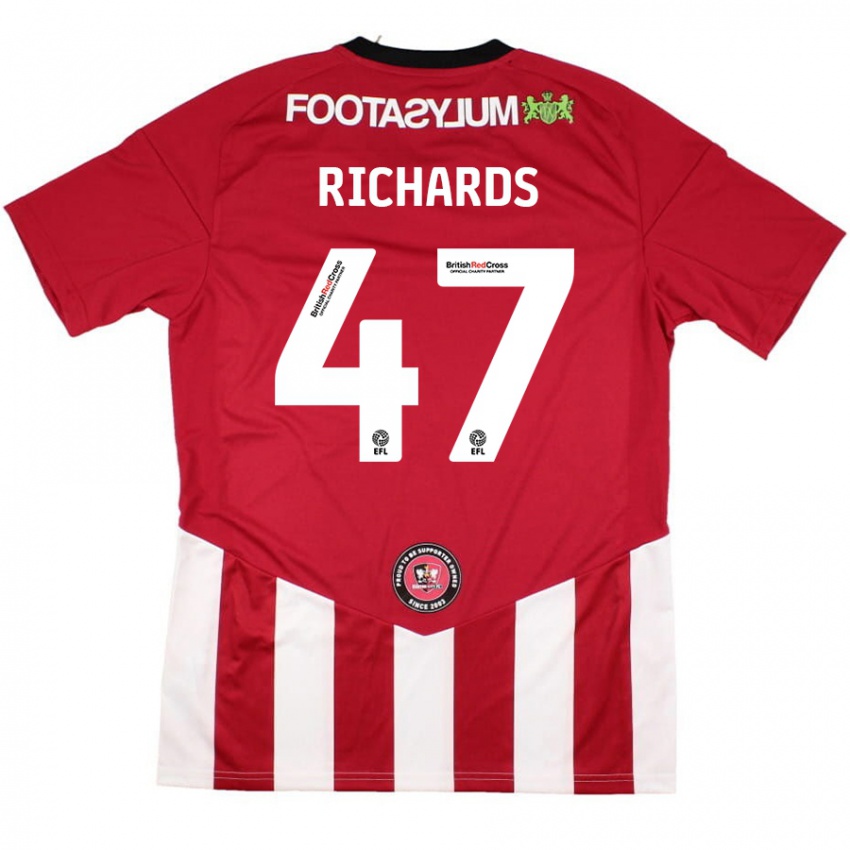 ילדים Jake Richards #47 אדום לבן ג'רזי ביתית 2024/25 חולצה קצרה