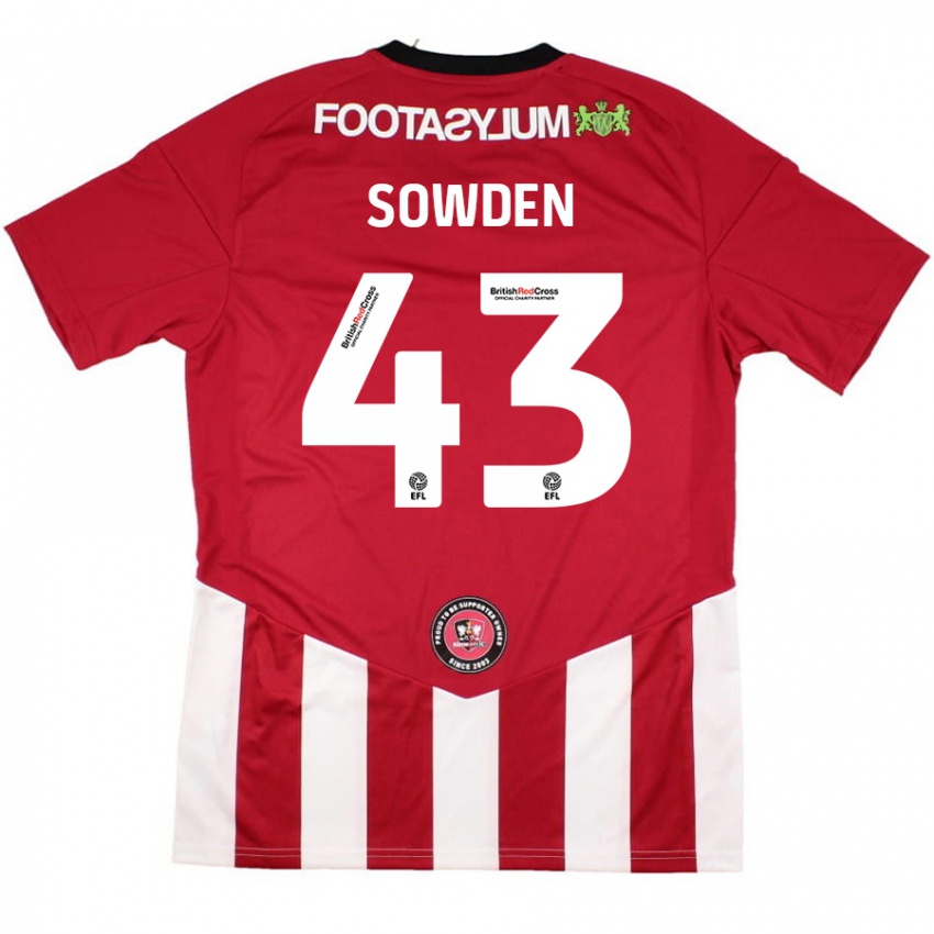 ילדים Andrew Sowden #43 אדום לבן ג'רזי ביתית 2024/25 חולצה קצרה