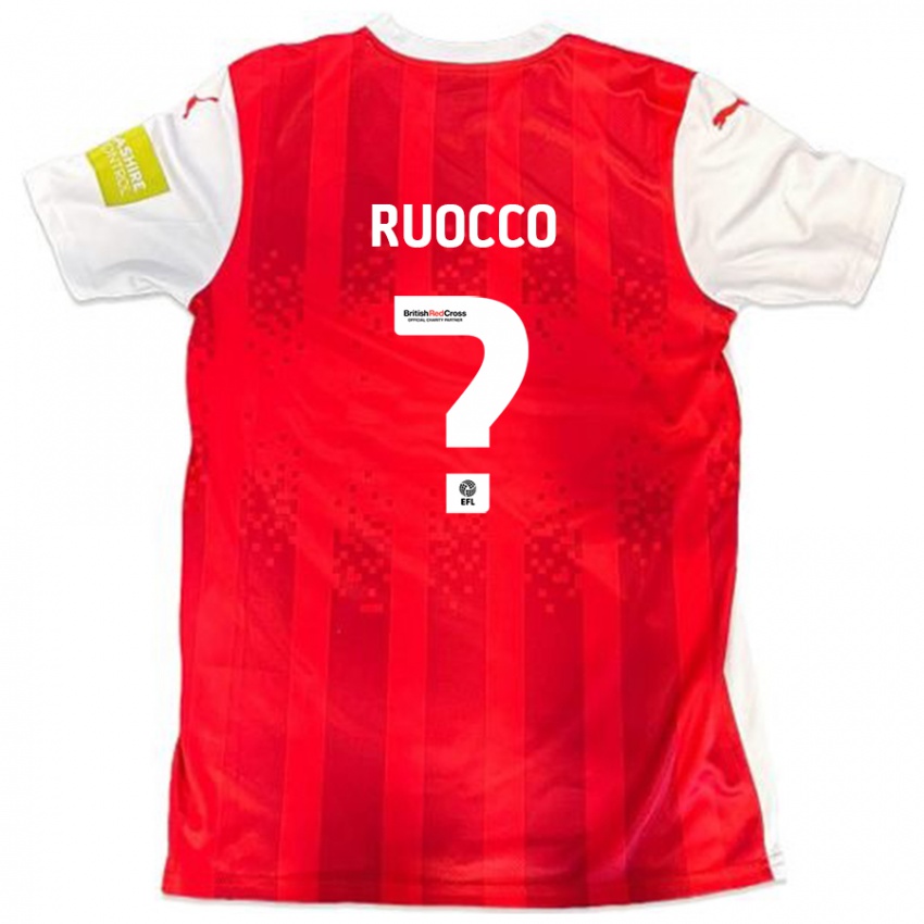 ילדים Alessio Ruocco #0 אדום לבן ג'רזי ביתית 2024/25 חולצה קצרה