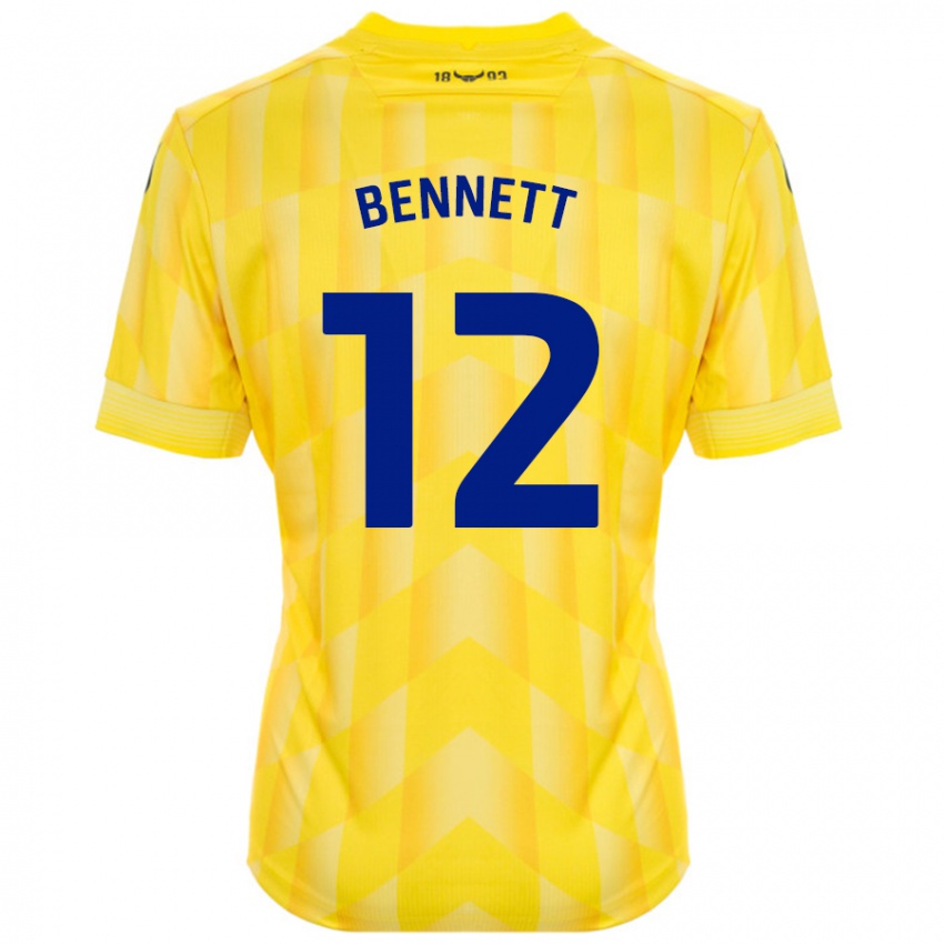 ילדים Joe Bennett #12 צָהוֹב ג'רזי ביתית 2024/25 חולצה קצרה