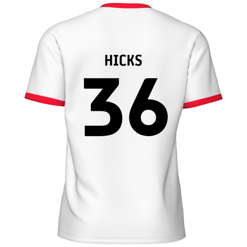 ילדים David Hicks #36 לבן אדום ג'רזי ביתית 2024/25 חולצה קצרה