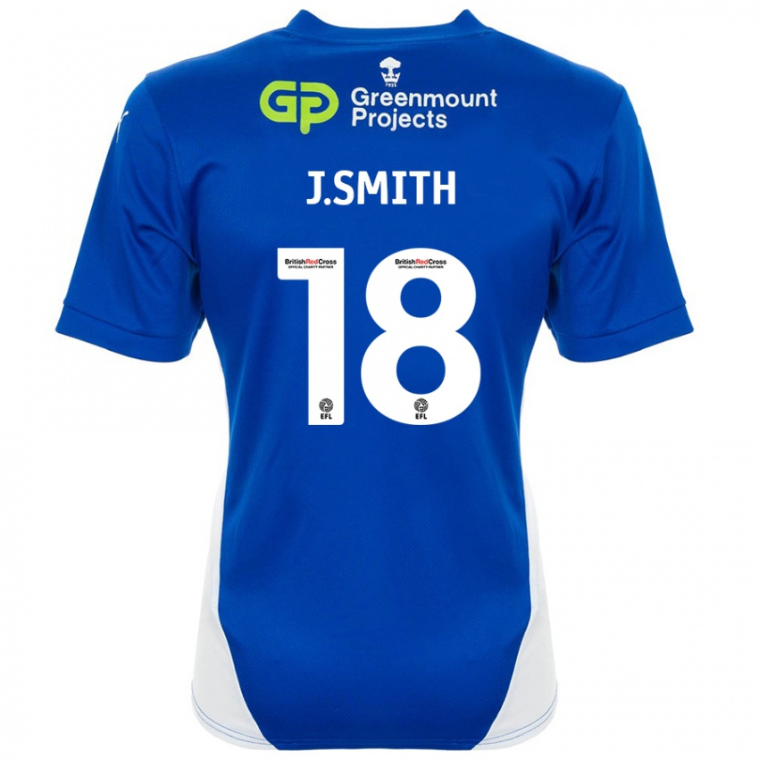 ילדים Jonny Smith #18 כחול לבן ג'רזי ביתית 2024/25 חולצה קצרה