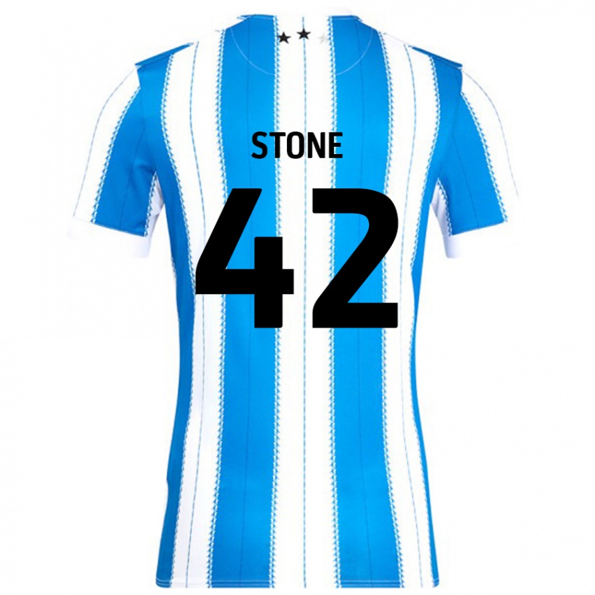 ילדים Michael Stone #42 כחול לבן ג'רזי ביתית 2024/25 חולצה קצרה