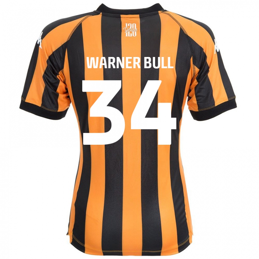 ילדים Lucy Warner-Bull #34 ענבר שחור ג'רזי ביתית 2024/25 חולצה קצרה