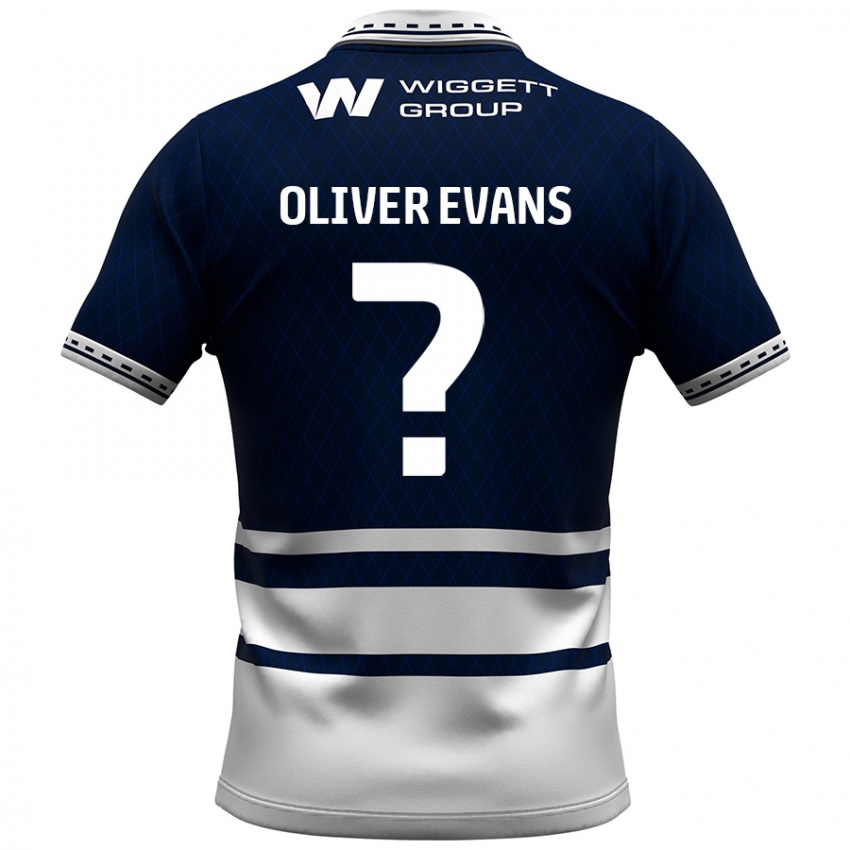 ילדים Oliver Evans #0 כחול נייבי לבן ג'רזי ביתית 2024/25 חולצה קצרה