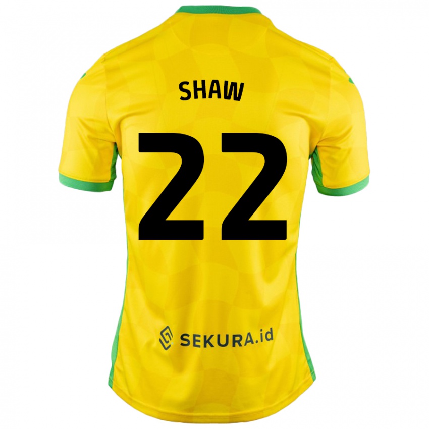 ילדים Shannon Shaw #22 צהוב ירוק ג'רזי ביתית 2024/25 חולצה קצרה