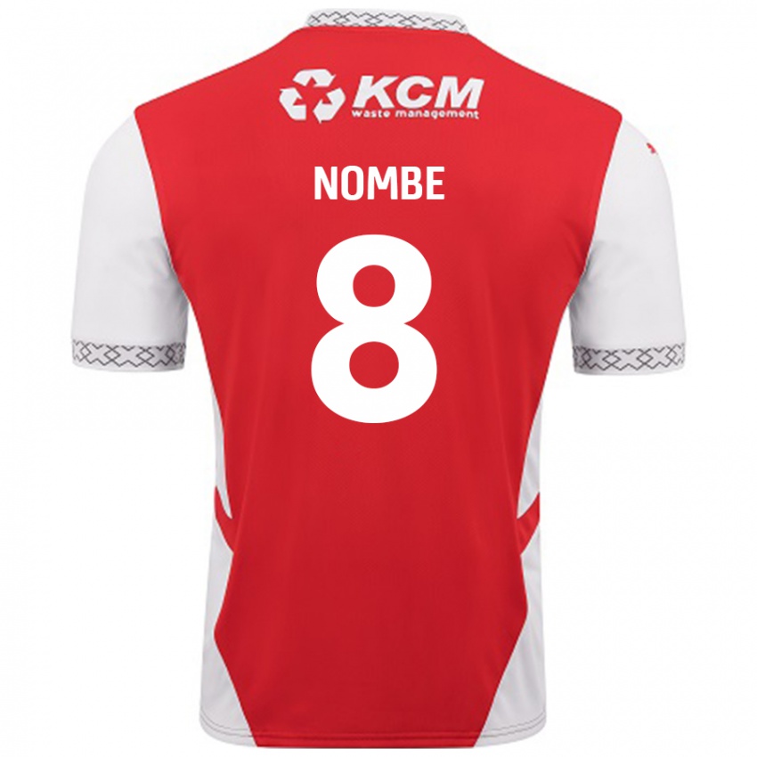 ילדים Sam Nombe #8 אדום לבן ג'רזי ביתית 2024/25 חולצה קצרה