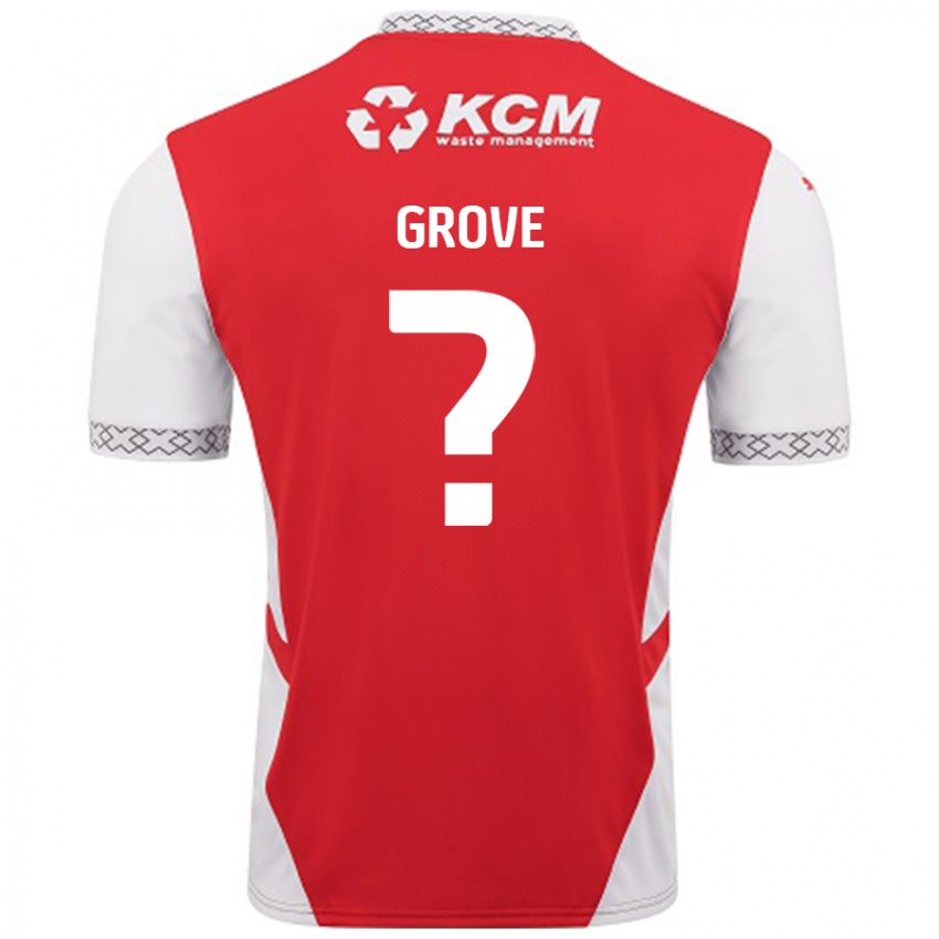 ילדים Rylee Grove #0 אדום לבן ג'רזי ביתית 2024/25 חולצה קצרה