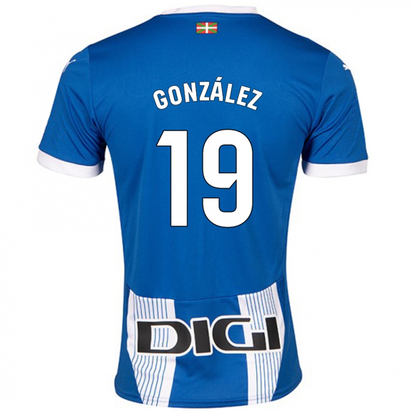 ילדים Aimar González #19 כְּחוֹל ג'רזי ביתית 2024/25 חולצה קצרה