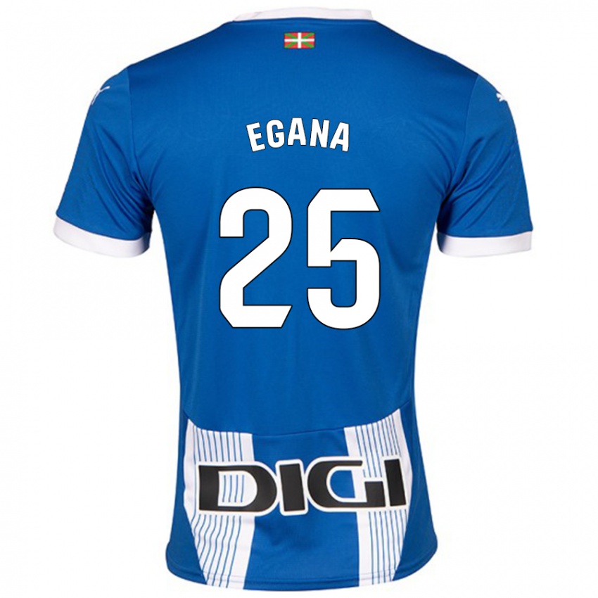 ילדים Eider Egaña #25 כְּחוֹל ג'רזי ביתית 2024/25 חולצה קצרה