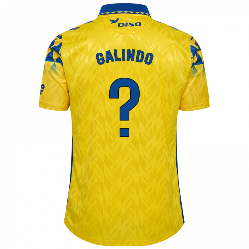 ילדים Cristian Galindo #0 צהוב כחול ג'רזי ביתית 2024/25 חולצה קצרה