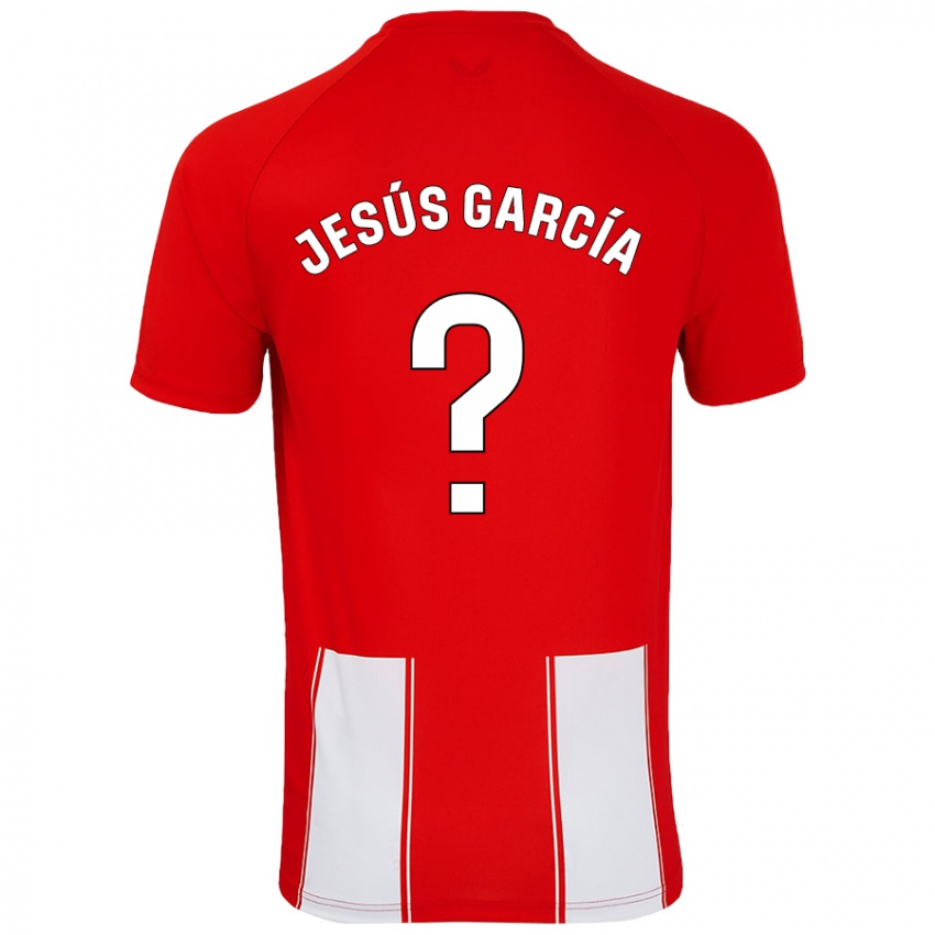 ילדים Jesús García #0 אדום לבן ג'רזי ביתית 2024/25 חולצה קצרה