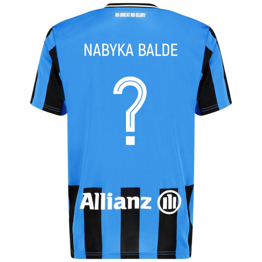 ילדים Mamadou Nabyka Balde #0 כחול שמיים שחור ג'רזי ביתית 2024/25 חולצה קצרה