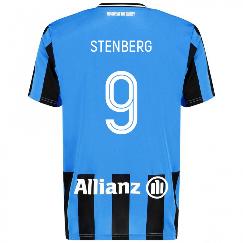 ילדים Hanna Stenberg #9 כחול שמיים שחור ג'רזי ביתית 2024/25 חולצה קצרה