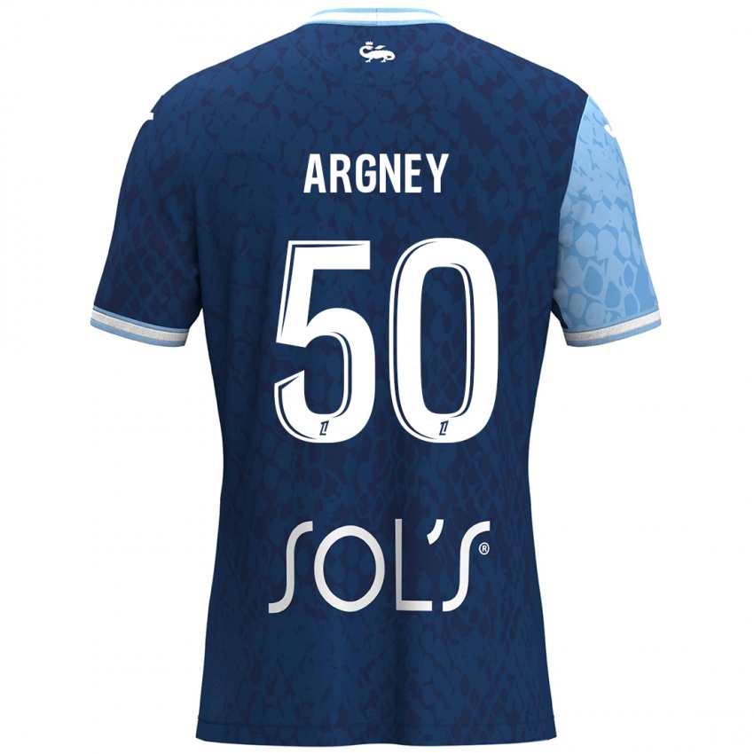 ילדים Paul Argney #50 כחול שמיים כחול כהה ג'רזי ביתית 2024/25 חולצה קצרה