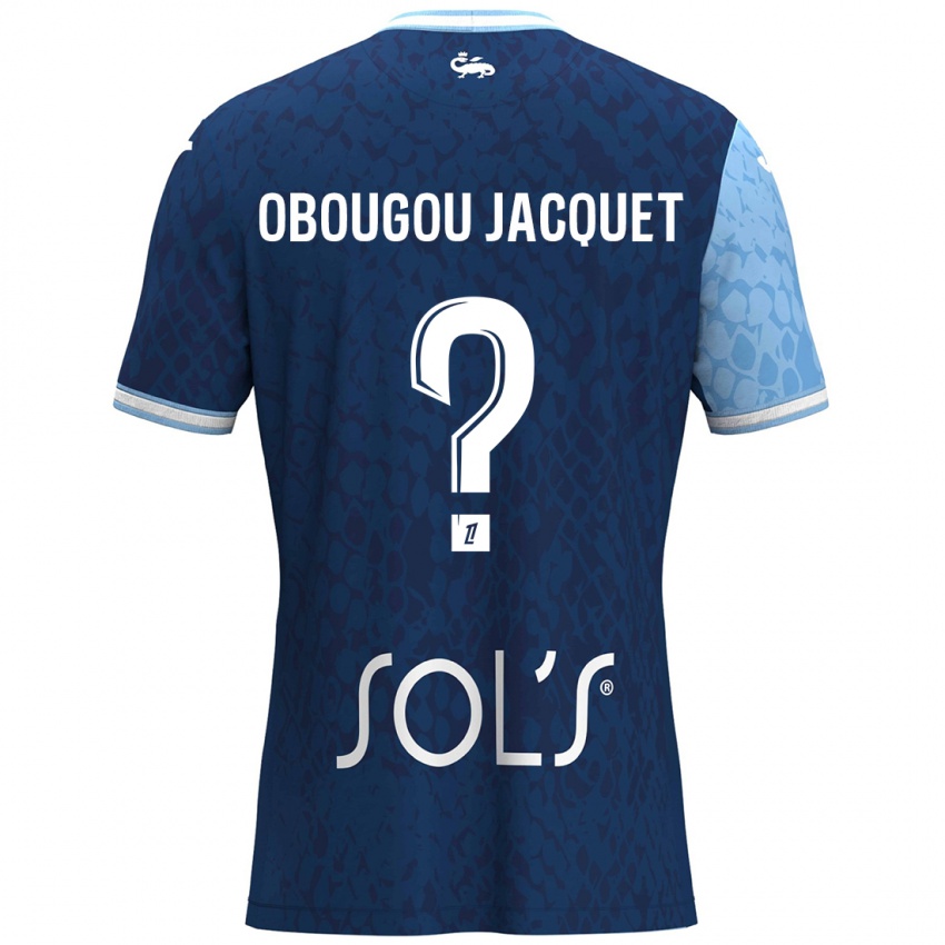 ילדים Noam Obougou Jacquet #0 כחול שמיים כחול כהה ג'רזי ביתית 2024/25 חולצה קצרה