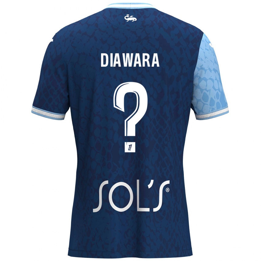 ילדים Djimin Diawara #0 כחול שמיים כחול כהה ג'רזי ביתית 2024/25 חולצה קצרה