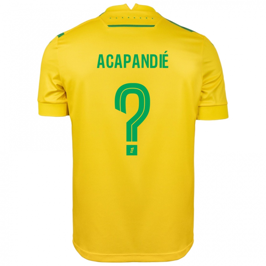 ילדים Mathieu Acapandié #0 צהוב ירוק ג'רזי ביתית 2024/25 חולצה קצרה