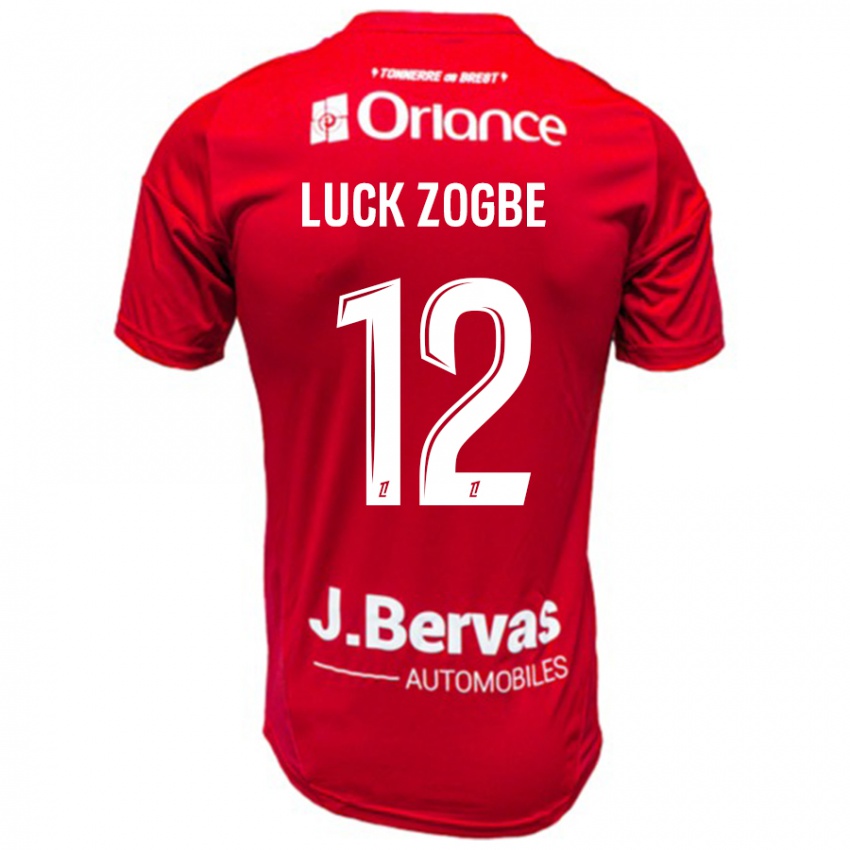 ילדים Luck Zogbé #12 אדום לבן ג'רזי ביתית 2024/25 חולצה קצרה