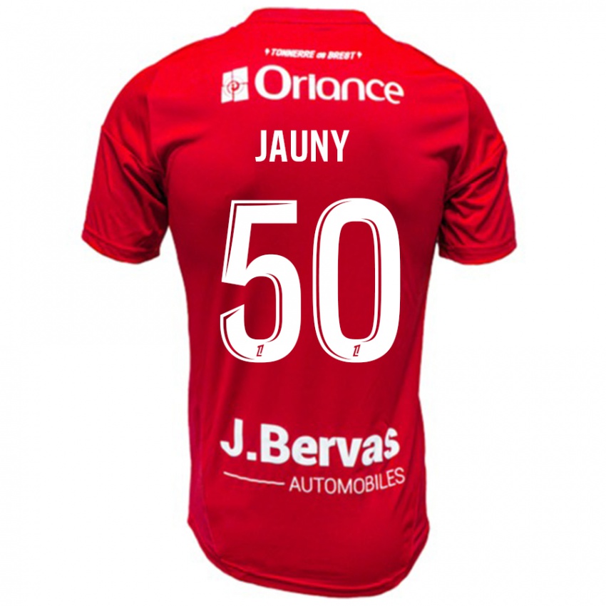 ילדים Noah Jauny #50 אדום לבן ג'רזי ביתית 2024/25 חולצה קצרה