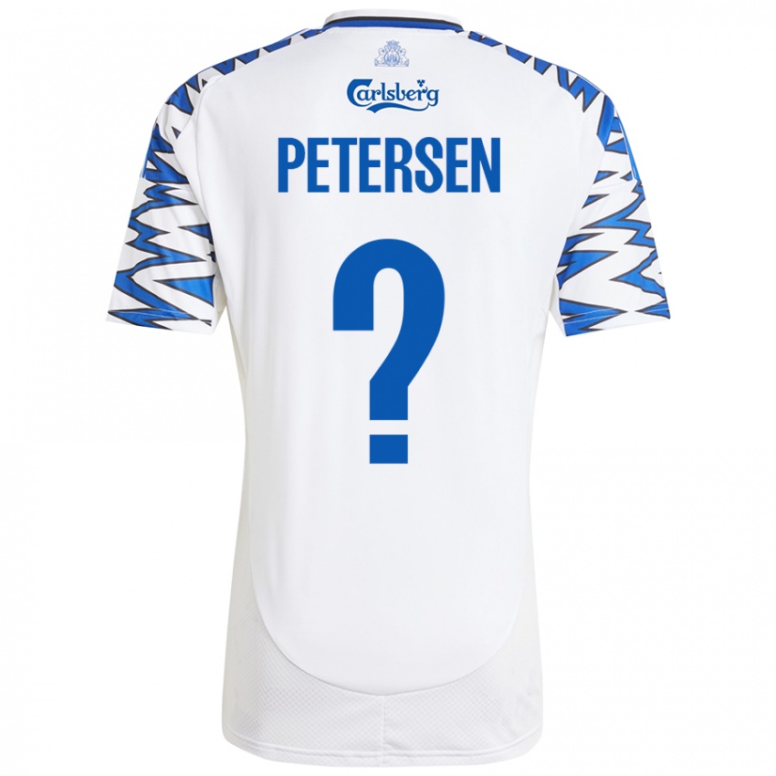 ילדים Frederik Petersen #0 לבן כחול שמיים ג'רזי ביתית 2024/25 חולצה קצרה