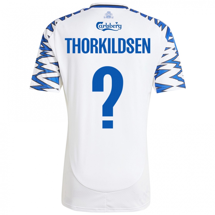 ילדים Elias Thorkildsen #0 לבן כחול שמיים ג'רזי ביתית 2024/25 חולצה קצרה