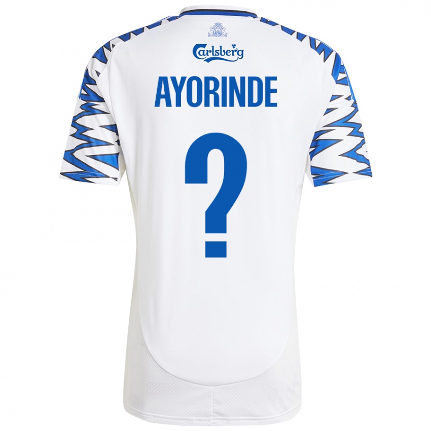 ילדים Noah Ayorinde #0 לבן כחול שמיים ג'רזי ביתית 2024/25 חולצה קצרה