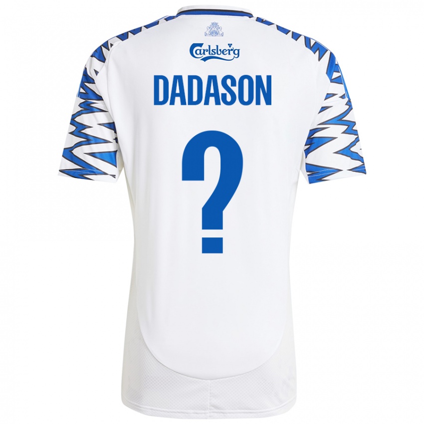 ילדים Viktor Dadason #0 לבן כחול שמיים ג'רזי ביתית 2024/25 חולצה קצרה