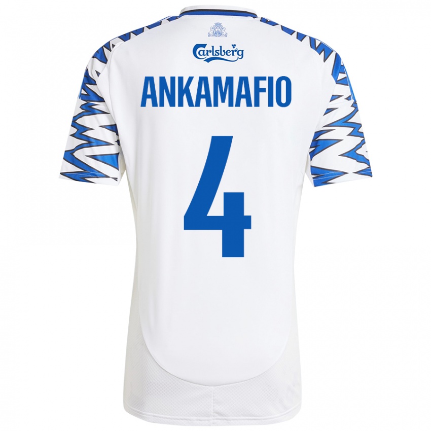 ילדים Graham Ankamafio #4 לבן כחול שמיים ג'רזי ביתית 2024/25 חולצה קצרה