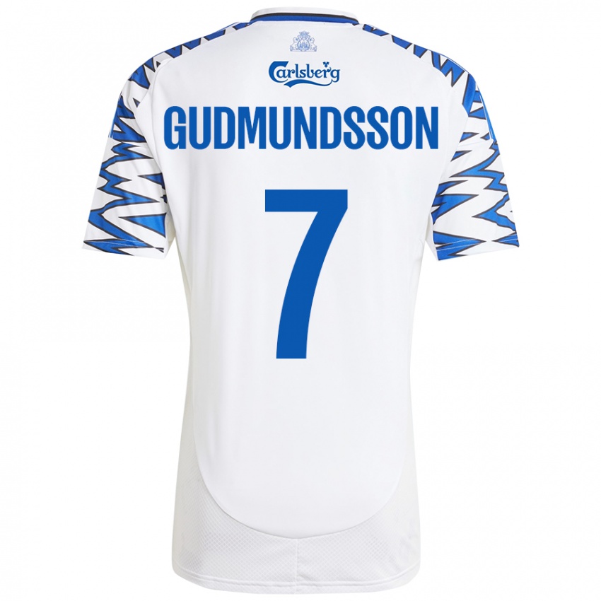 ילדים Galdur Gudmundsson #7 לבן כחול שמיים ג'רזי ביתית 2024/25 חולצה קצרה