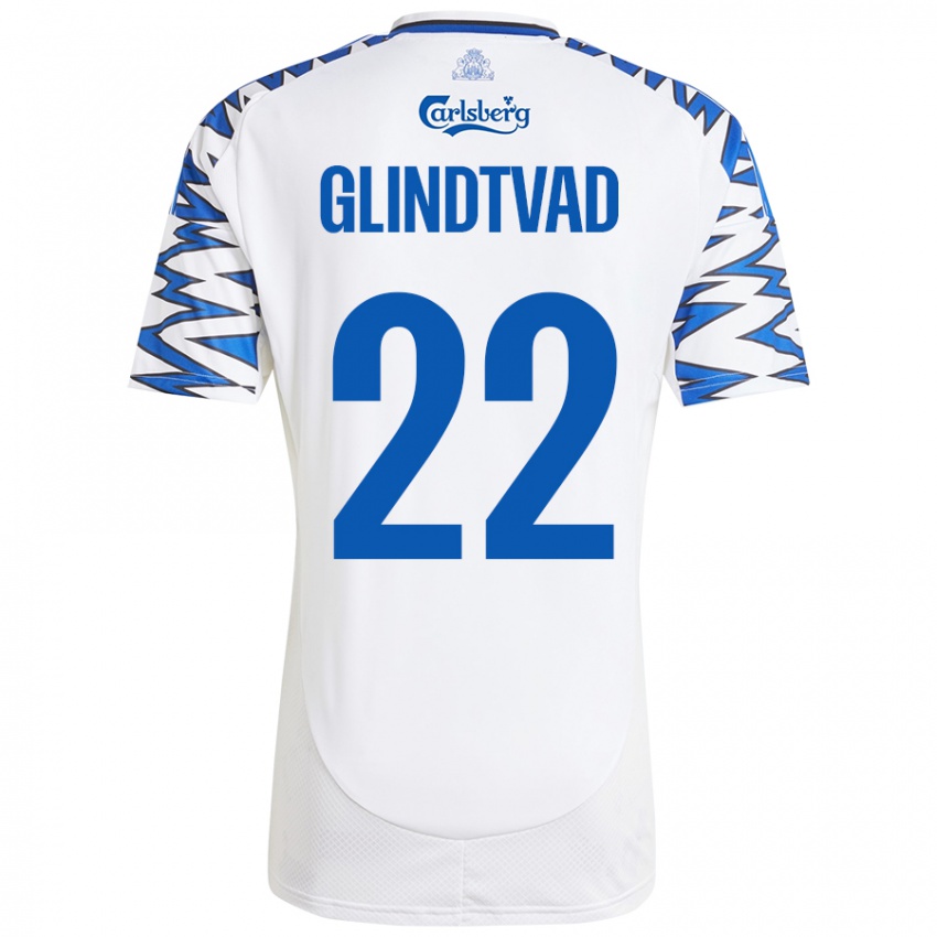 ילדים William Glindtvad #22 לבן כחול שמיים ג'רזי ביתית 2024/25 חולצה קצרה