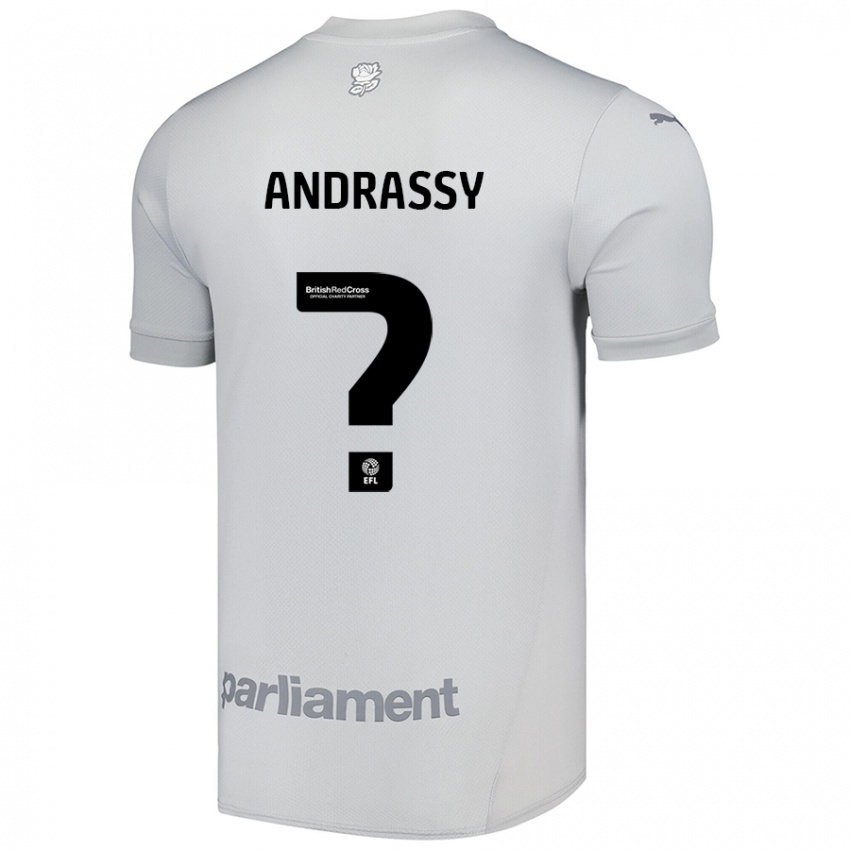 ילדים Oliver Andrassy #0 אפור כסף הרחק ג'רזי 2024/25 חולצה קצרה