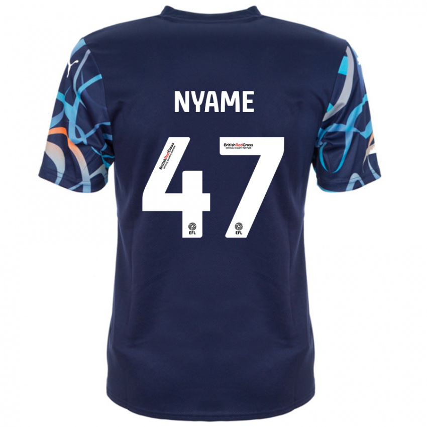 ילדים Josh Nyame #47 כָּחוֹל כֵּהֶה הרחק ג'רזי 2024/25 חולצה קצרה