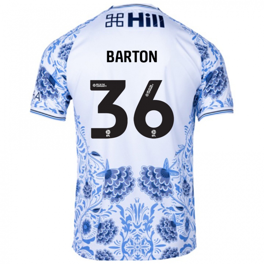 ילדים Dan Barton #36 כחול לבן הרחק ג'רזי 2024/25 חולצה קצרה