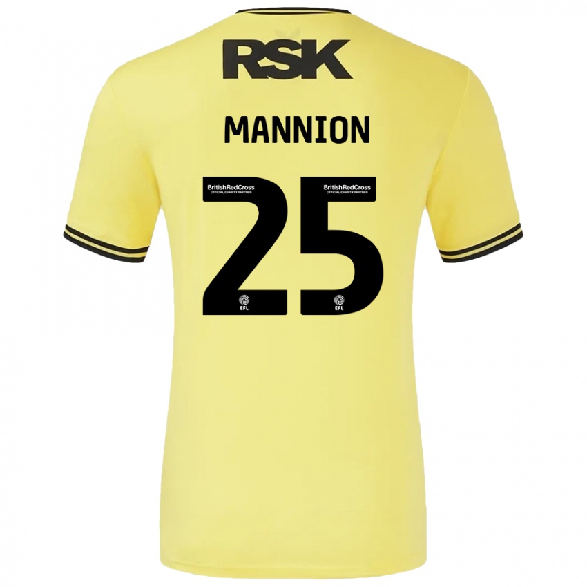 ילדים Will Mannion #25 צהוב שחור הרחק ג'רזי 2024/25 חולצה קצרה