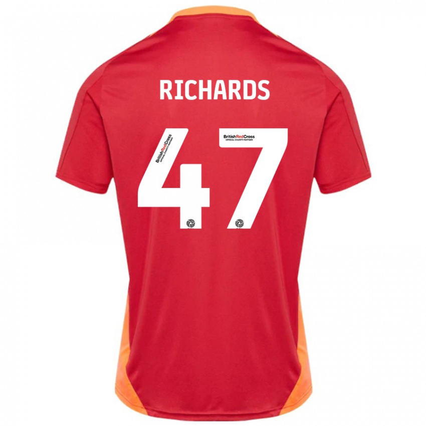 ילדים Jake Richards #47 כחול אוף לבן הרחק ג'רזי 2024/25 חולצה קצרה