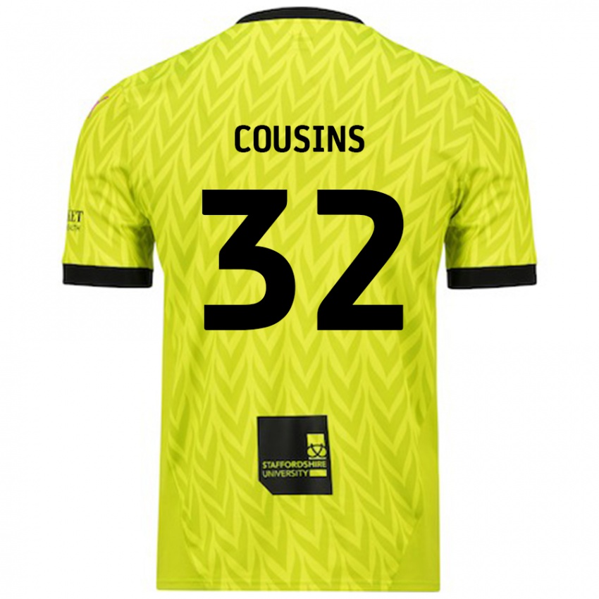 ילדים Logan Cousins #32 ירוק פלורסנט הרחק ג'רזי 2024/25 חולצה קצרה