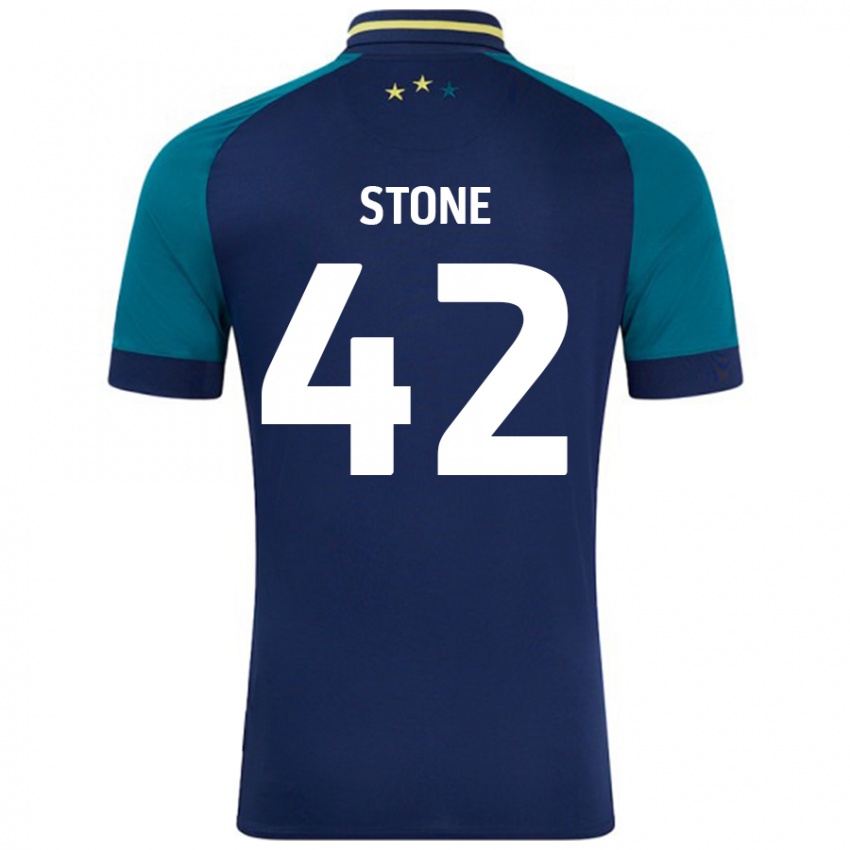 ילדים Michael Stone #42 נייבי ירוק כהה הרחק ג'רזי 2024/25 חולצה קצרה