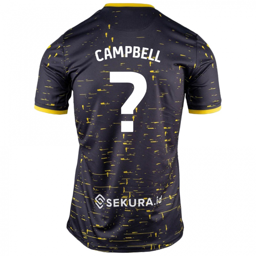 ילדים Brandon Campbell #0 שחור צהוב הרחק ג'רזי 2024/25 חולצה קצרה