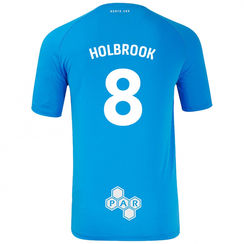 ילדים Jess Holbrook #8 כחול שמיים הרחק ג'רזי 2024/25 חולצה קצרה