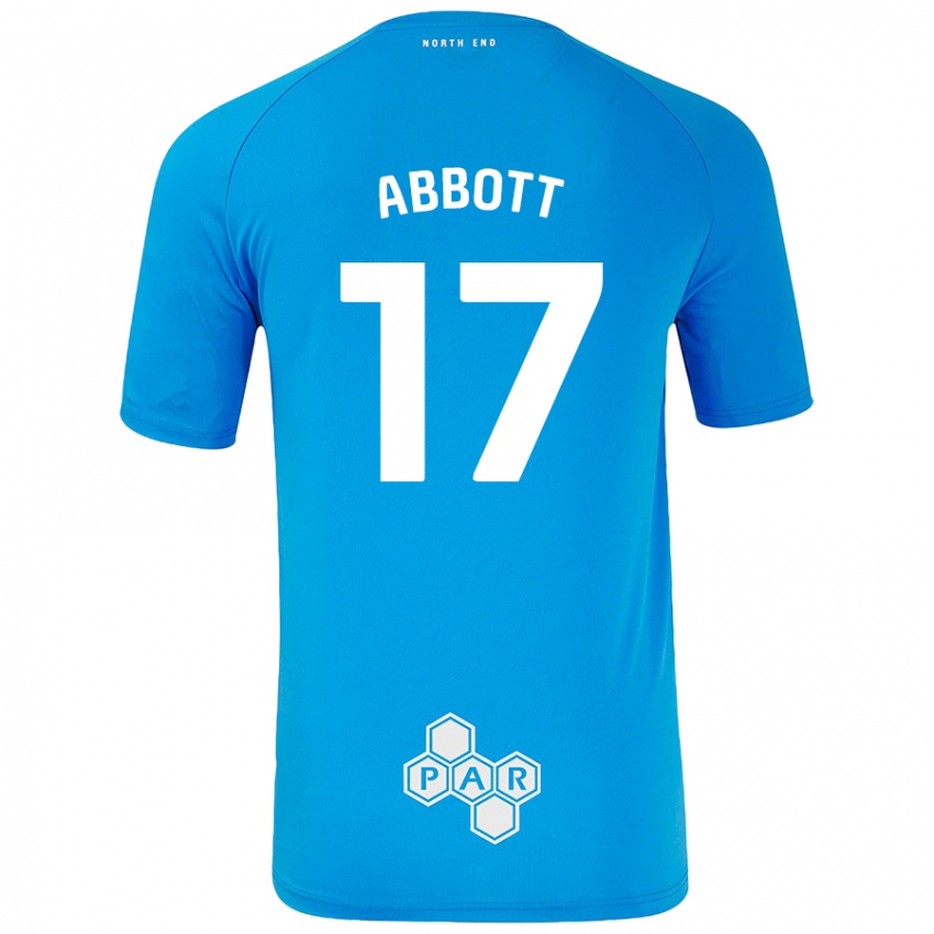 ילדים Becky Abbott #17 כחול שמיים הרחק ג'רזי 2024/25 חולצה קצרה