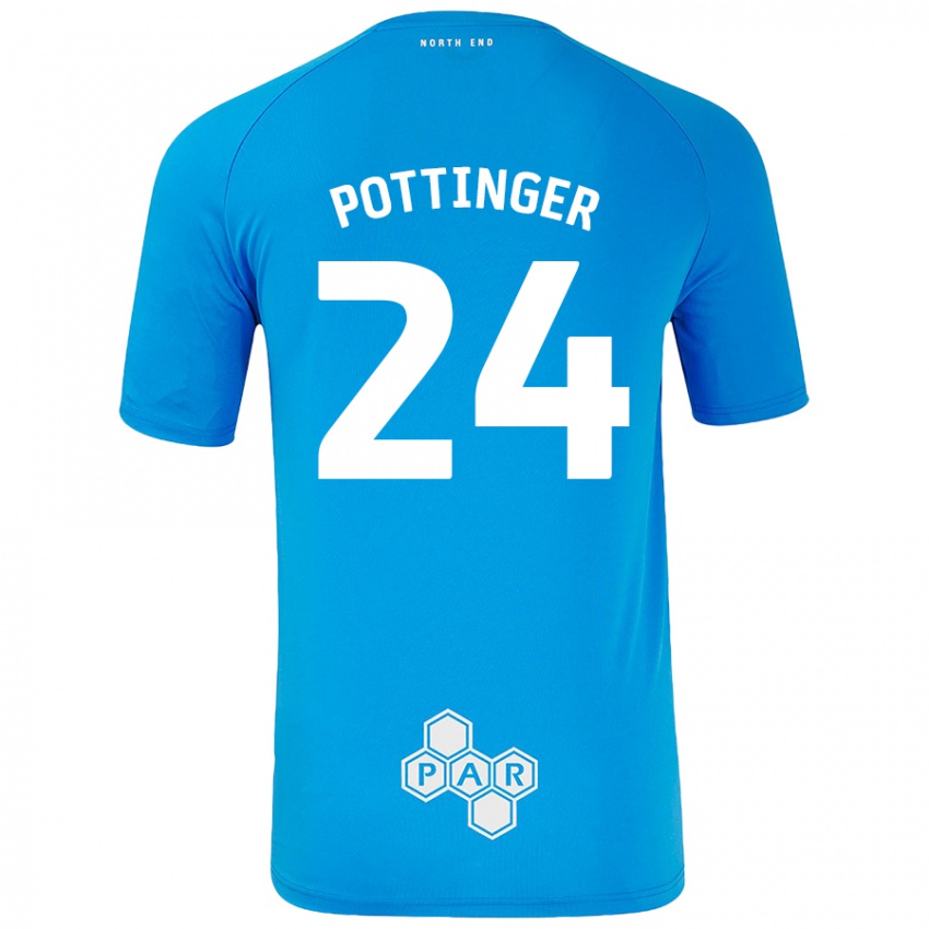 ילדים Kaya Pottinger #24 כחול שמיים הרחק ג'רזי 2024/25 חולצה קצרה