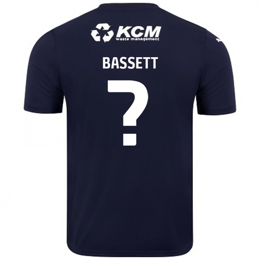 ילדים Bassett #0 כָּחוֹל כֵּהֶה הרחק ג'רזי 2024/25 חולצה קצרה