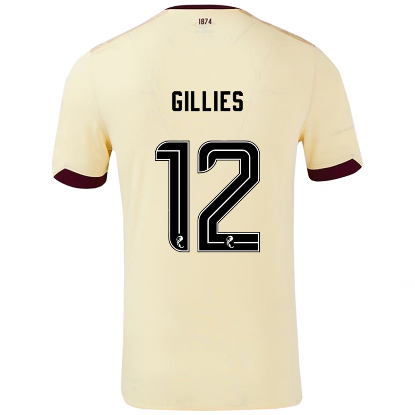 ילדים Matthew Gillies #12 קרם בורדו הרחק ג'רזי 2024/25 חולצה קצרה