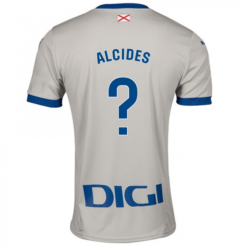 ילדים Diego Alcides #0 אפור בהיר הרחק ג'רזי 2024/25 חולצה קצרה