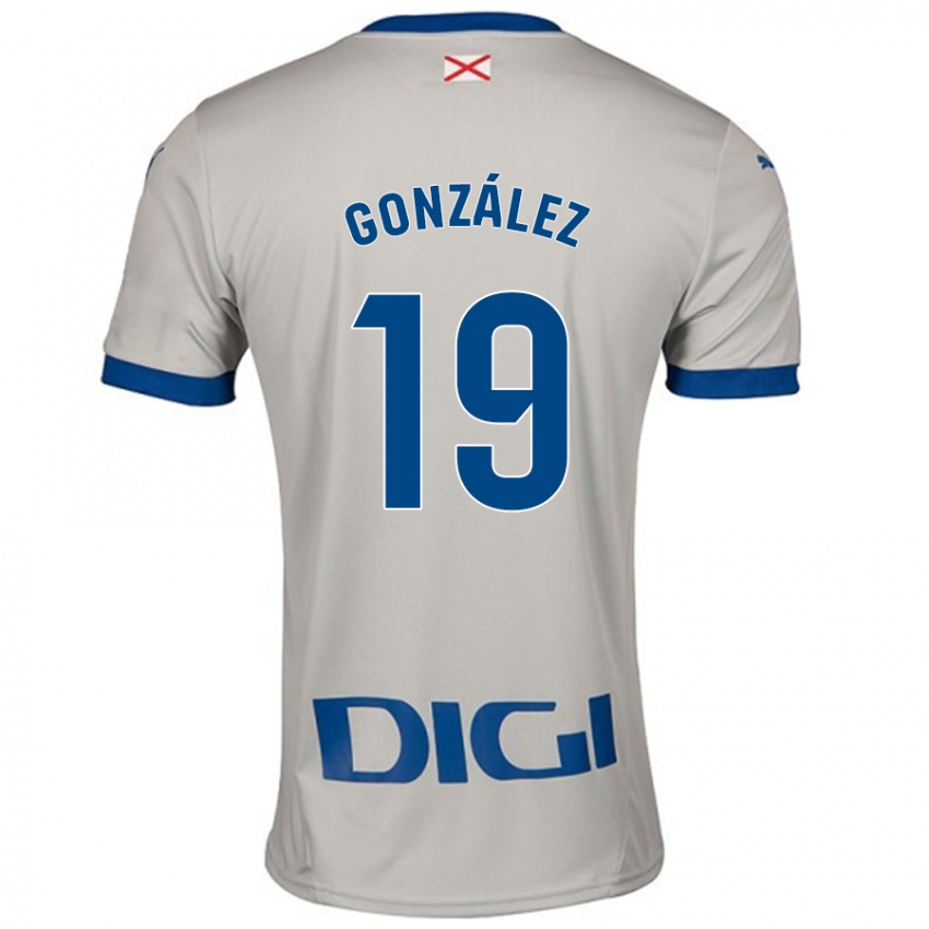 ילדים Aimar González #19 אפור בהיר הרחק ג'רזי 2024/25 חולצה קצרה